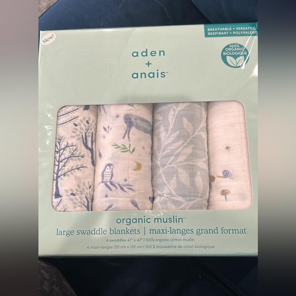 Aden + Anais Organic Muslin large swaddle blankets